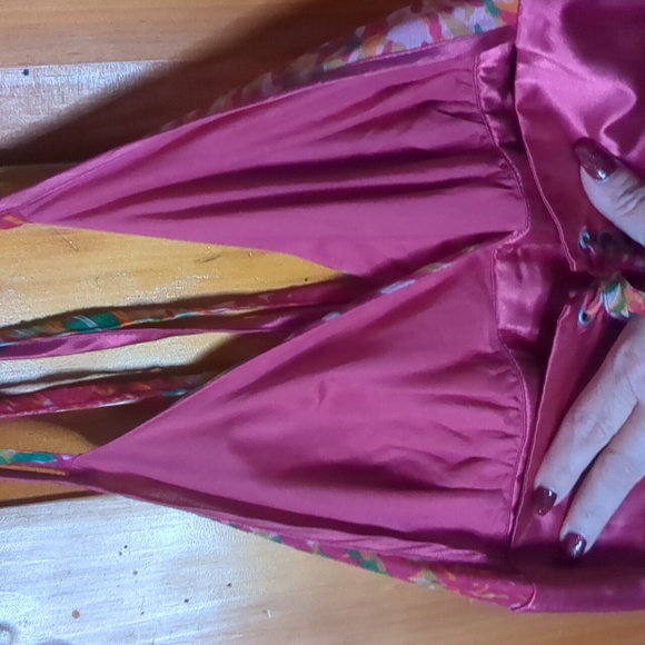 LE CHATEAU* cotton blend size S halter style tie back corset back zip back maxi - Picture 10 of 12